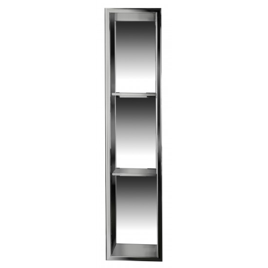 ALFI brand 8 x 36 Polished Vertical Triple Shelf Bath Shower Niche