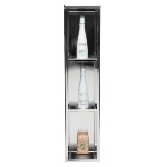 ALFI brand 8 x 36 Polished Vertical Triple Shelf Bath Shower Niche