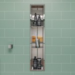 ALFI brand 8 x 36 Polished Vertical Triple Shelf Bath Shower Niche