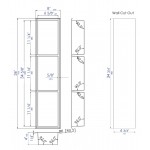 ALFI brand 8" x 36" Stainless Steel Vertical Triple Shelf Bath Shower Niche