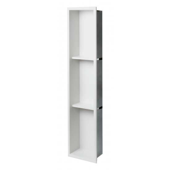 ALFI brand 8" x 36" Matte Vertical Triple Shelf Bath Shower Niche