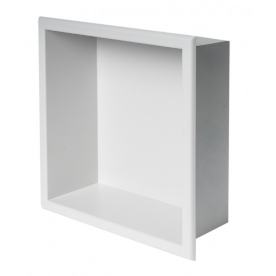 ALFI brand 12" x 12" Matte Stainless Steel Square Single Shelf Bath Shower Niche