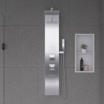 ALFI brand 12 x 24 Matte Stainless Steel Vertical Double Shelf Bath Shower Niche