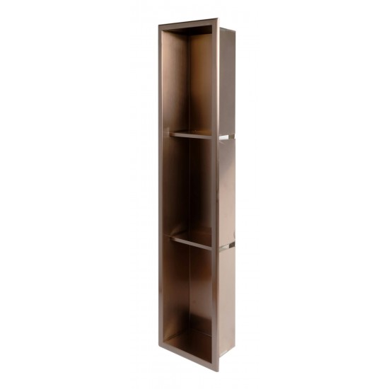 ALFI brand 8" x 36" Brushed Copper PVD Vertical Triple Shelf Shower Niche