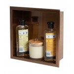ALFI brand 12" x 12" Brushed Copper PVD Square Single Shelf Shower Niche