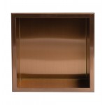 ALFI brand 12" x 12" Brushed Copper PVD Square Single Shelf Shower Niche