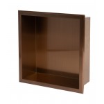 ALFI brand 12" x 12" Brushed Copper PVD Square Single Shelf Shower Niche