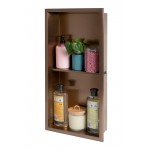 ALFI brand 12" x 24" Brushed Copper PVD Vertical Double Shelf Shower Niche