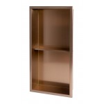 ALFI brand 12" x 24" Brushed Copper PVD Vertical Double Shelf Shower Niche