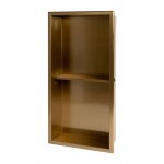 ALFI brand 12" x 24" Brushed Gold PVD Vertical Double Shelf Shower Niche