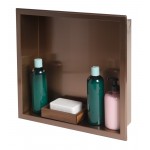 ALFI brand 16" x 16" Brushed Copper PVD Steel Square Single Shelf Shower Niche