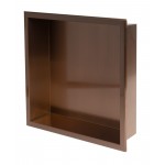 ALFI brand 16" x 16" Brushed Copper PVD Steel Square Single Shelf Shower Niche