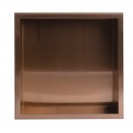 ALFI brand 16" x 16" Brushed Copper PVD Steel Square Single Shelf Shower Niche