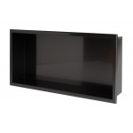 ALFI brand 24" x 12" Brushed Black PVD Horizontal Single Shelf Shower Niche