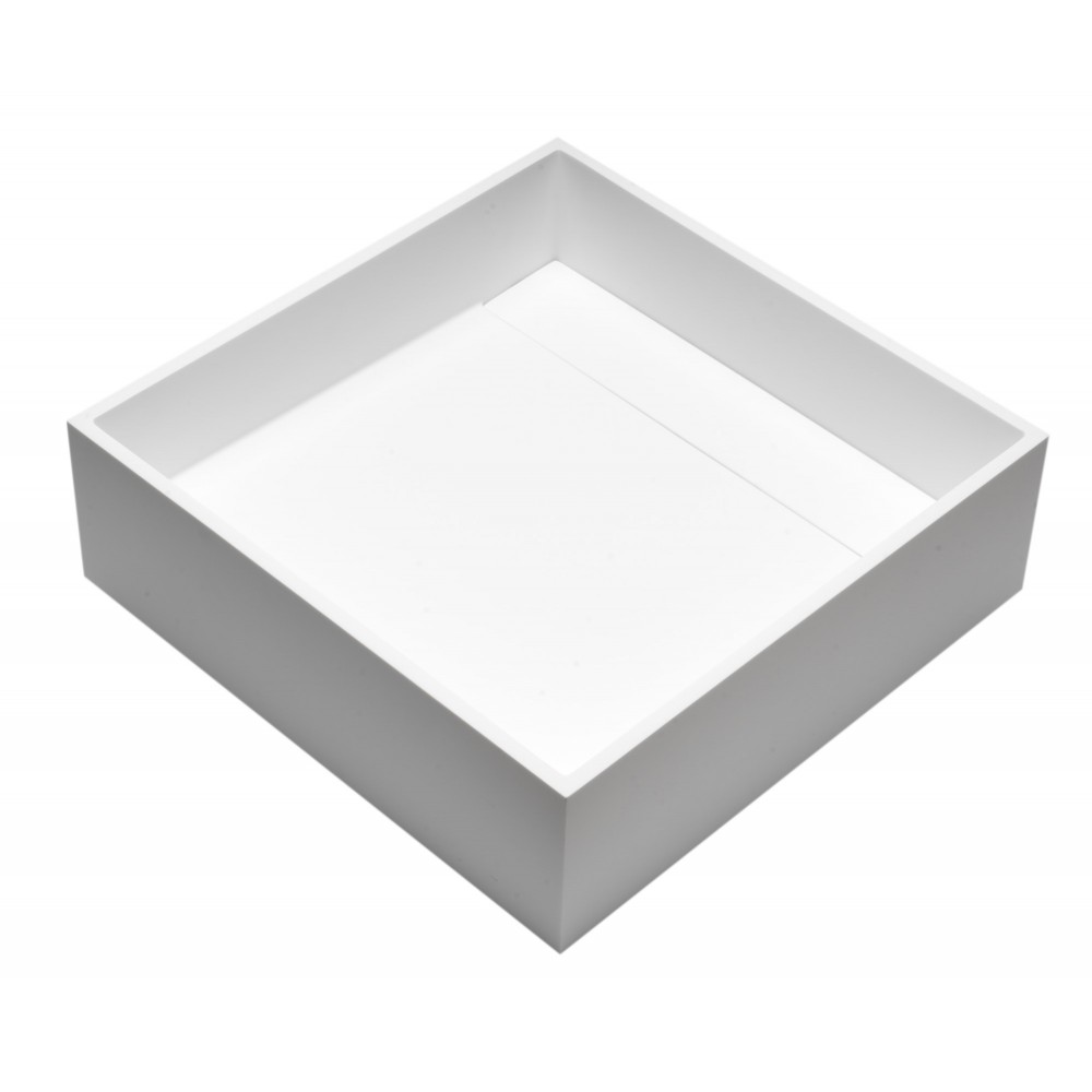 ALFI brand ABRS14S 14" Square White Matte Solid Surface Resin Sink