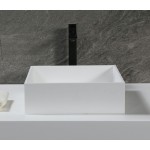 ALFI brand ABRS14S 14" Square White Matte Solid Surface Resin Sink