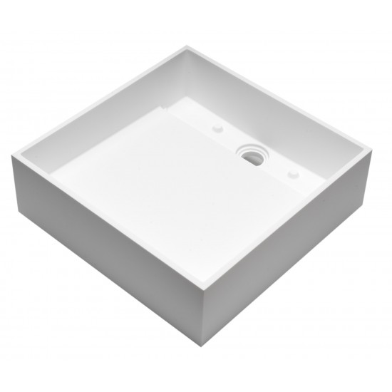 ALFI brand ABRS14S 14" Square White Matte Solid Surface Resin Sink