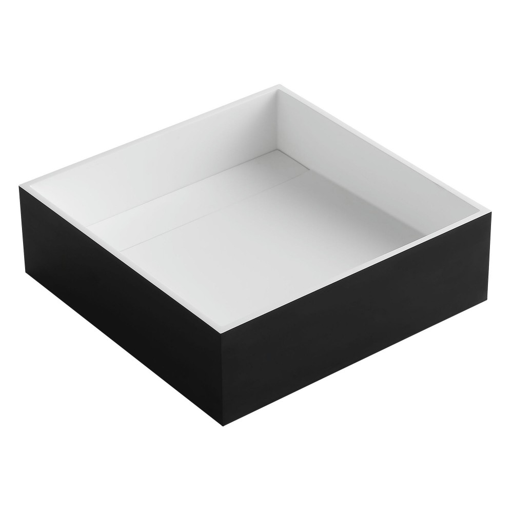 ALFI brand ABRS14SBM Black Matte 14" Square Solid Surface Resin Sink