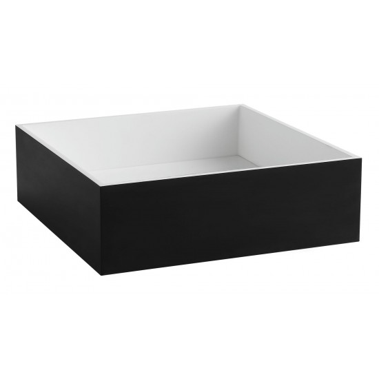 ALFI brand ABRS14SBM Black Matte 14" Square Solid Surface Resin Sink