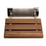 ALFI brand ABS14-BN Brushed Nickel 14" Folding Teak Wood Shower Seat Bench