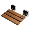 ALFI brand ABS16S-PC Polished Chrome 16" Folding Teak Wood Shower Seat Bench
