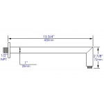 ALFI brand ABSA16S-BN Brushed Nickel 16" Square Wall Shower Arm