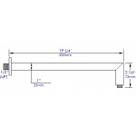 ALFI brand ABSA20S-BN Brushed Nickel 20" Square Wall Shower Arm