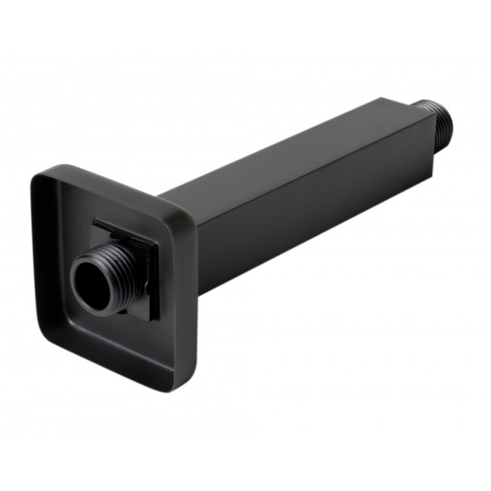 ALFI brand ABSA6S-BM Black Matte 6" Square Ceiling Shower Arm
