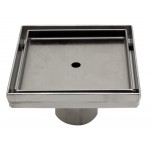 ALFI brand ABSD55A 5" x 5" Modern Square Stainless Steel Shower Drain w/o Cover