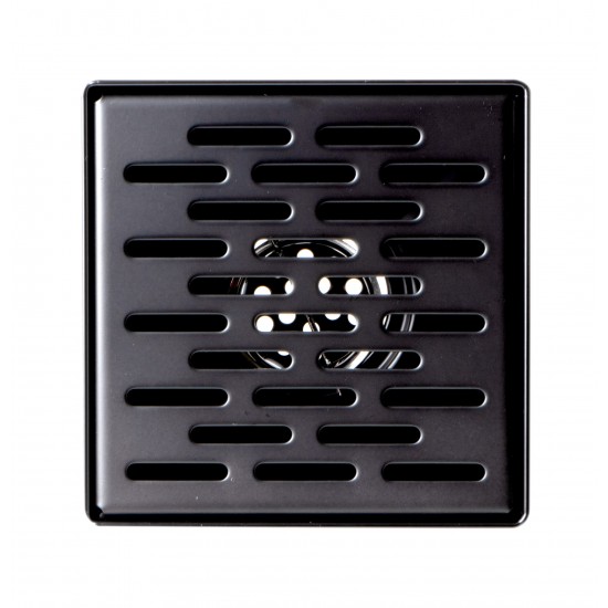 ALFI brand 5" x 5" Square Stainless Steel Shower Drain with Groove Holes