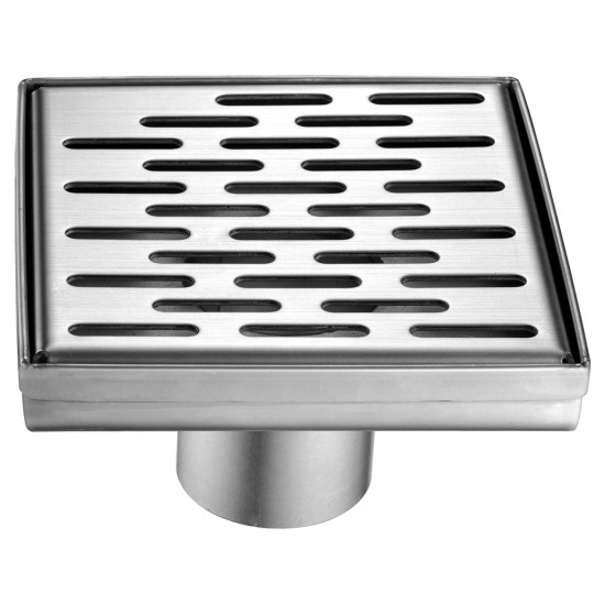 ALFI brand ABSD55C 5" x 5" Modern Square Shower Drain with Groove Holes