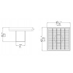 ALFI brand ABSD55D 5" x 5" Square Stainless Steel Shower Drain with Groove Lines