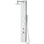 ALFI brand White Glass Shower Panel with 2 Body Sprays and Rain Shower Head