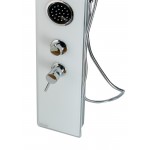 ALFI brand White Glass Shower Panel with 2 Body Sprays and Rain Shower Head