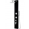 ALFI brand Black Glass Shower Panel with 2 Body Sprays and Rain Shower Head
