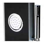 ALFI brand Black Glass Shower Panel with 2 Body Sprays and Rain Shower Head