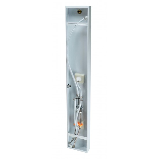 ALFI brand White Aluminum Shower Panel with 2 Body Sprays and Rain Shower Head