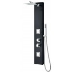 ALFI brand Black Aluminum Shower Panel with 2 Body Sprays and Rain Shower Head