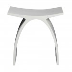 ALFI brand ABST77 Arched White Matte Solid Surface Resin Bathroom / Shower Stool