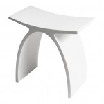 ALFI brand ABST77 Arched White Matte Solid Surface Resin Bathroom / Shower Stool