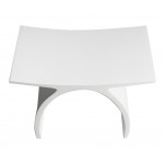ALFI brand ABST77 Arched White Matte Solid Surface Resin Bathroom / Shower Stool