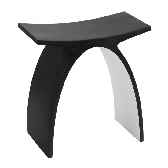 ALFI brand Black Matte Arched Solid Surface Resin Bathroom / Shower Stool