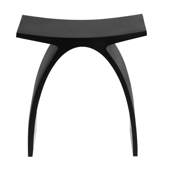 ALFI brand Black Matte Arched Solid Surface Resin Bathroom / Shower Stool