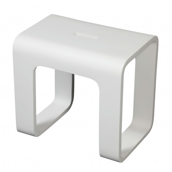 ALFI brand ABST99 White Matte Solid Surface Resin Bathroom / Shower Stool