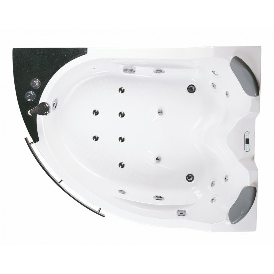EAGO 5.5 ft Right Drain Corner Acrylic White Whirlpool Bathtub for Two