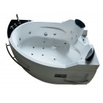 EAGO 5.5 ft Right Drain Corner Acrylic White Whirlpool Bathtub for Two