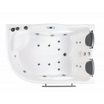 EAGO AM124ETL-L 6 ft Right Drain Corner Acrylic White Whirlpool Bathtub for Two