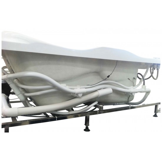 EAGO AM124ETL-L 6 ft Right Drain Corner Acrylic White Whirlpool Bathtub for Two