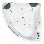EAGO AM125ETL 5 ft Corner Acrylic White Whirlpool Bathtub for Two w Fixtures
