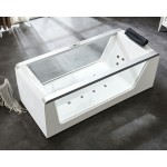EAGO AM152ETL-5 5 ft Clear Rectangular Acrylic Whirlpool Bathtub
